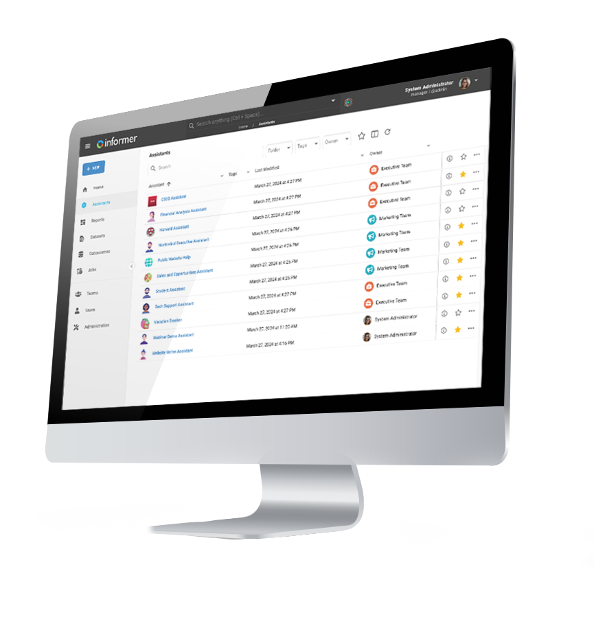 Informer Assistants Across Your Organization